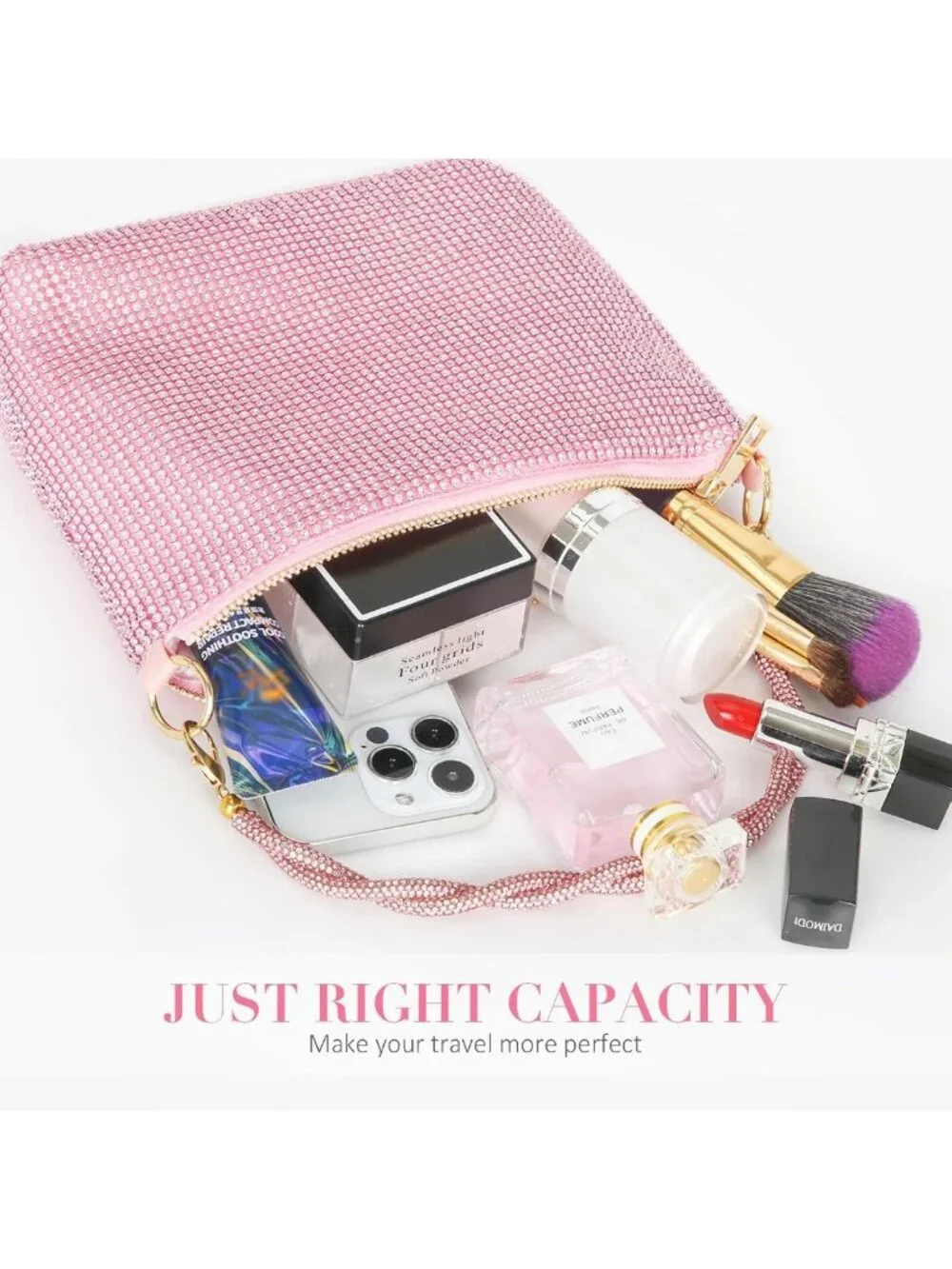 Glittering Evening Clutch Bag - Rhinestone Purse for Party & Wedding Events